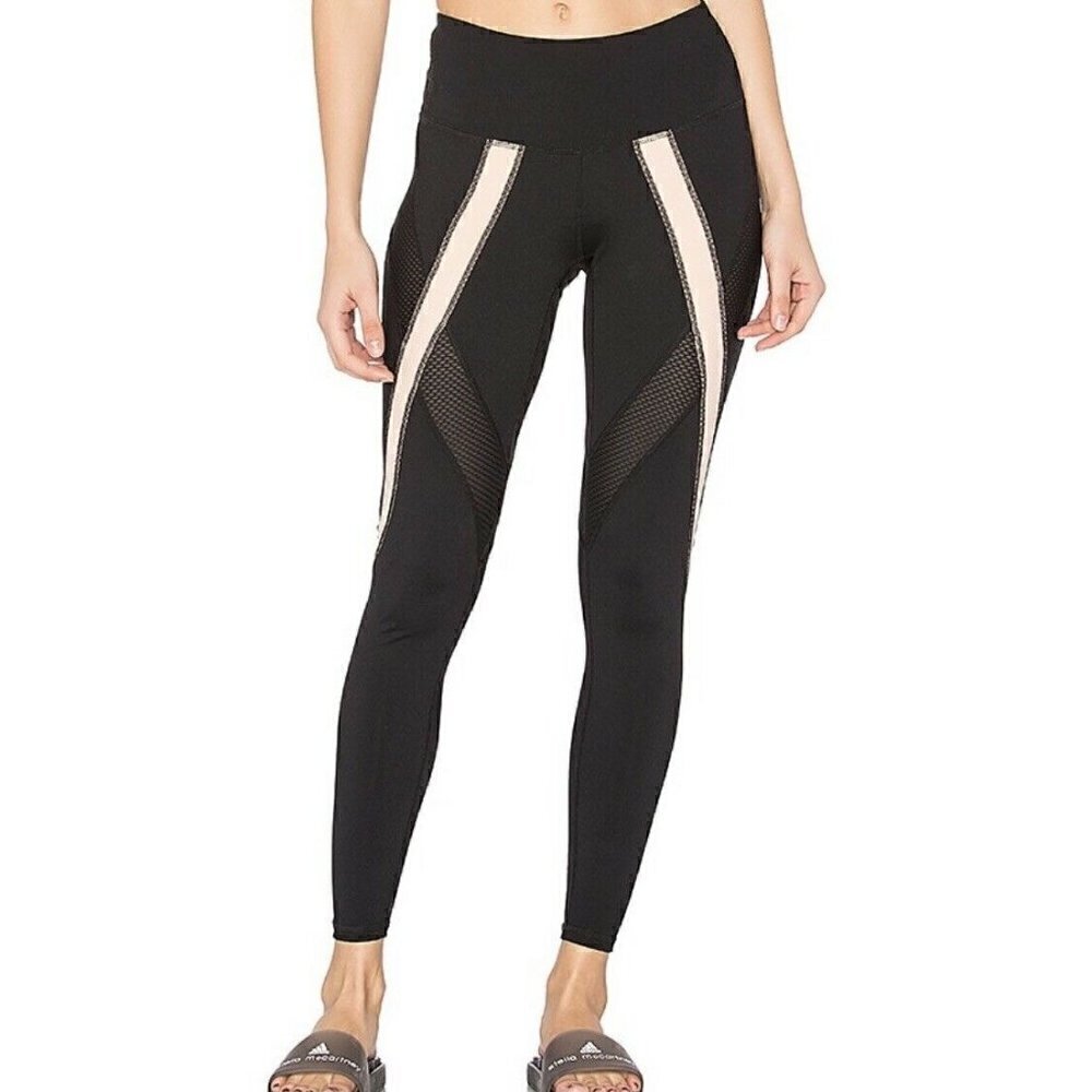Body Language Sportswear Womens Xenia Leggings Pants Black Pink Stretch XS New
